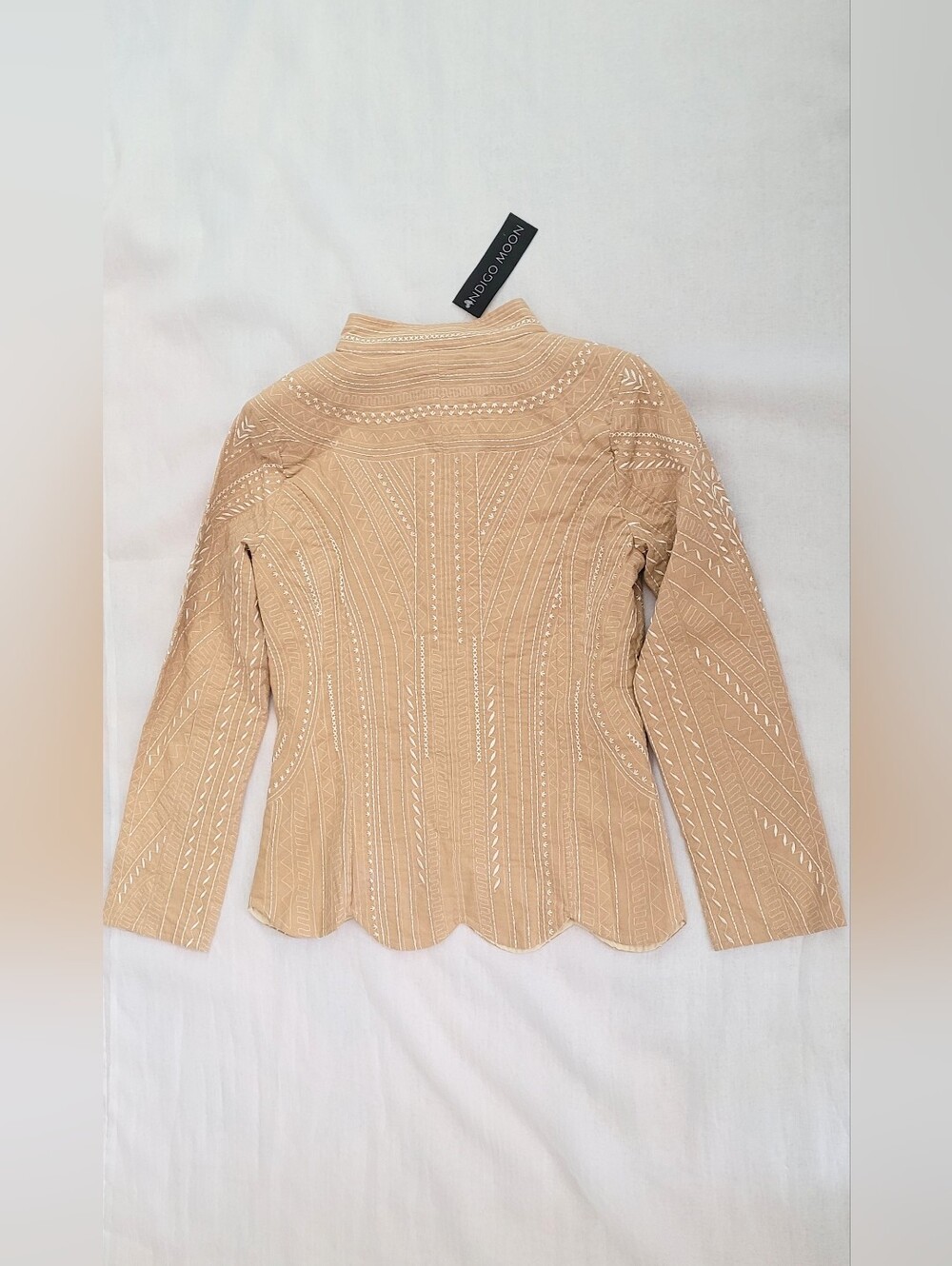 NWT! Boho Quilted Women's Fall Blazer Event Button Front Embroidered Jacket XS - Picture 6 of 16